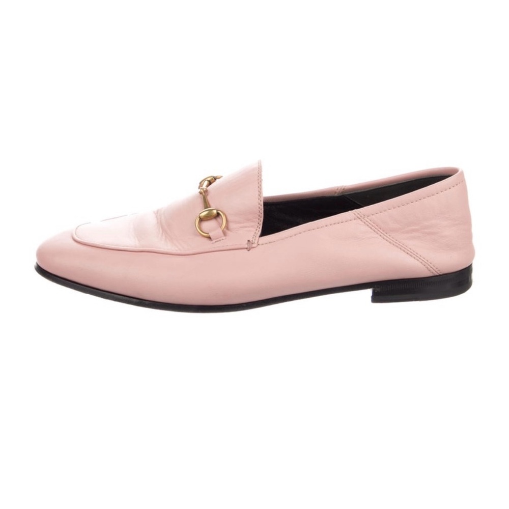 Gucci Pink Loafers with Gold Detail